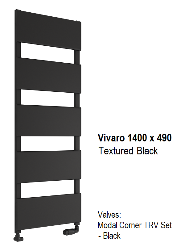 Vivaro Aluminium Towel Rail - 1400 x 490mm
